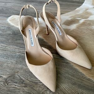 Manolo Blahnik Suede Slingback Heel